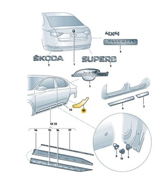 ПЛЕНКА ЗАЩИТНАЯ ПОДКРЫЛОК КРЫЛО SKODA SUPERB3 ПРАВОЕ