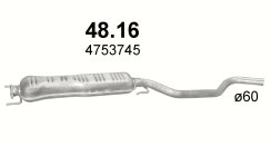 ГЛУШИТЕЛЬ ЦЕНТРАЛЬНЫЙ SAAB 9-5 48.16