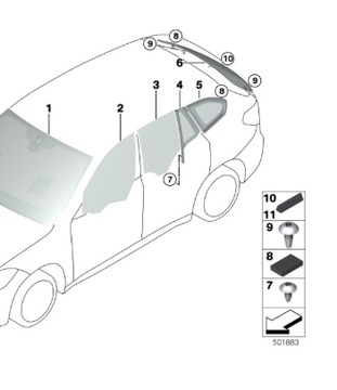 СТЕКЛО ЗАДНЯЯ ЗАД BMW X1 F48