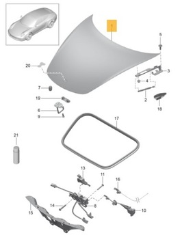 КАПОТ КРЫШКА ДВИГАТЕЛЯ PORSCHE 718 BOXSTER НОВЫЙ OE 