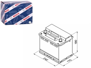 АККУМУЛЯТОР BOSCH 12V 56AH 480A S3 L + 1 242X175X190 B13 ПУСКОВОЙ