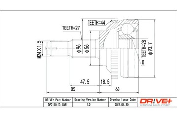 DRIVE+ ШАРНИР ПОЛУОСИ ВНЕШНИЙ ALFA ROMEO 164 2.5TD 92K W 09 92-98