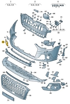 СОЛНЦЕЗАЩИТНЫЙ РЕШЕТКИ БАМПЕРА ПЕРЕД ПРАВОЕ СТОРОНА AUDI A8 D5 ASO ORYGNIAŁ