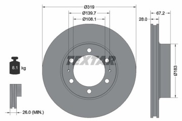 2X ДИСК ТОРМОЗНОЙ TOYOTA ПЕРЕД 4 RUNNER/FJ CRUISER/HILUX 2,5-4,7 02-15 92