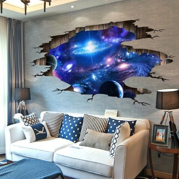 LUMINOUS 3D SPACE GALAXY WALL НАКЛЕЙКА NA POKÓJ