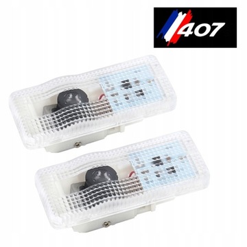 2 PROJEKTORY ДВЕРНЫЕ LED (СВЕТОДИОД ) DO PEUGEOT 407 2008-2010