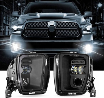 DODGE RAM 1500 2013-2018 ПРОТИВОТУМАНКИ FULL LED (СВЕТОДИОД ) ЧЕРНЫЕ ЛЕВЫЙ + ПРАВАЯ СЕРТИФИКАЦИЯ