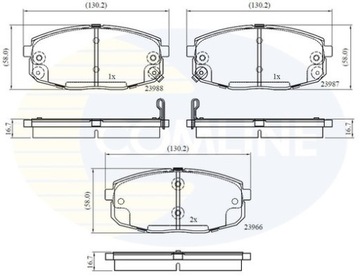 КОЛОДКИ ТОРМОЗНЫЕ COMLINE (ODP.GDB3342) KIA/HYUNDAI I30 06-