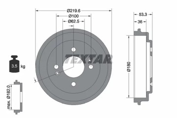 94044400 БАРАБАН HAM. KIA T. PICANTO 1,0-1,2 11-