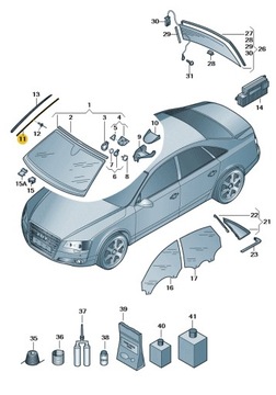 НАКЛАДКА КРЕПЛЕНИЯ USZCZELKĘ ПЕРЕДНЕГО СТЕКЛА ЛЕВАЯ СТОРОНА AUDI A8 D4 ASO