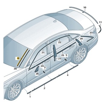 НАКЛАДКА USCZELKA ZBIERANIA ВОДЫ ПЕРЕДНЕГО СТЕКЛА ЛЕВАЯ AUDI A8 D5 ASO НОВЫЙ