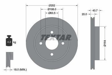 TEXTAR 92063603 ДИСК ТОРМОЗНОЙ