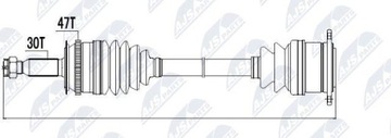 ПОЛУОСЬ ПРИВОДНАЯ MITSUBISHI L200 KB4T 05- /ПРАВОЕ/