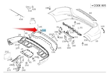 ЗАГЛУШКА КРЮКА ЗАД MERCEDES W166 AMG PRZEDLIFT A1668851423