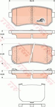 TRW GDB3474 КОМПЛЕКТ КОЛОДОК ТОРМОЗНЫХ, ТОРМОЗА