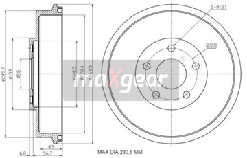 MAXGEAR БАРАБАН ТОРМОЗНОЙ 19-3196