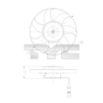 ВЕНТИЛЯТОР, ОХЛАЖДЕНИЕ ДВИГАТЕЛЯ TYC 837-0025