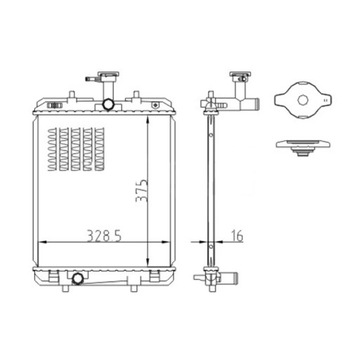 РАДИАТОР, СИСТЕМА ОХЛАЖДЕНИЯ ДВИГАТЕЛЯ HART 607 340