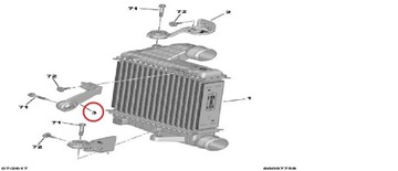 КРОНШТЕЙН КРЕПЛЕНИЕ ИНТЕРКУЛЕРА PEUGEOT 308 T9 3008 5008 ŚROD.