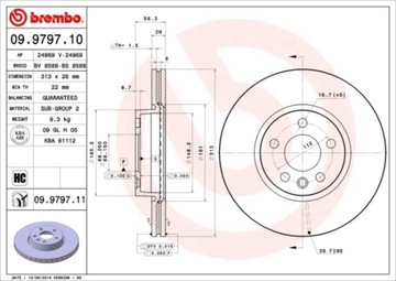 ДИСК ТОРМОЗНОЙ BREMBO 09.9797.11