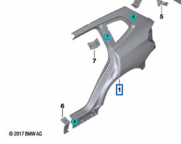 КРЫЛО ЛЕВЫЙ ЗАД BMW X3 G01 41007494011 ОРИГИНАЛ