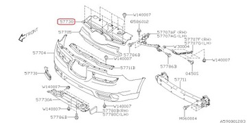 НАКЛАДКА БАМПЕРА ВЕРХНЯЯ SUBARU TRIBECA B9