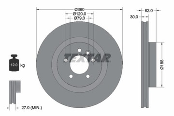 2X ДИСК ТОРМОЗНОЙ LAND ROVER ПЕРЕД DISCOVERY/RANGE ROVER 2,7-3,6 D/3,0-5,