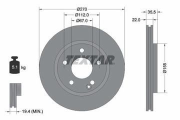 2X ДИСК ТОРМОЗНОЙ DB ПЕРЕД W414 VANEO 92124503