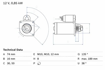 BOSCH СТАРТЕР KIA AVELLA CARENS I CARENS II CLARUS PRIDE RETONA