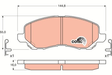 КОЛОДКИ ТОРМОЗНЫЕ - КОМПЛЕКТ COTEC GDB3287