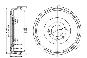 ATE БАРАБАНЫ ТОРМОЗНЫЕ 2 ШТУКИ. ЗАД VW GOLF II GOLF III JETTA II 1.8 1.9D