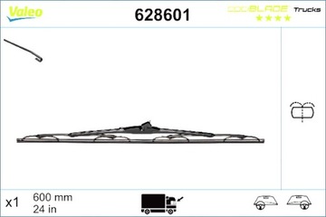 VALEO ЛИСТ ДВОРНИКИ SZKIELETOWE ПЕРЕД 1 ШТУКА. OPTIBLADE 600MM IVECO