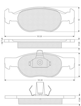 STARLINE BD S823P КОЛОДКИ ТОРМОЗНЫЕ OŚ ПЕРЕДНЯЯ