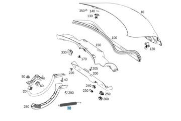 ПРУЖИНА НАТЯЖНАЯ КРЫШКИ БАГАЖНИКА ЗАД MERCEDES BENZ CLA 118