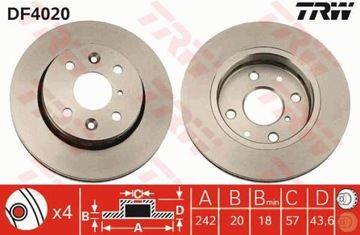 КОМПЛЕКТ ТОРМОЗНОЙ ДИСК ТОРМОЗНЫХ ПЕРЕД KIA SEPHIA/SHUMA 1,5-1,8 16V 93-04