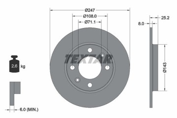 TEXTAR 92055003 ДИСК ТОРМОЗНОЙ