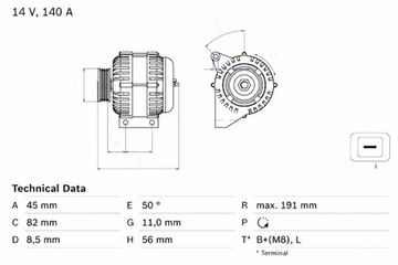 BOSCH ГЕНЕРАТОР VOLVO S40 I S60 I V70 II XC90 I 2.0 2.4 2.5