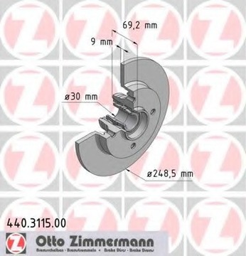 ДИСК HAMULC.+ŁOŻYSKO(ZEST. 1 ШТ) CITROEN ЗАД