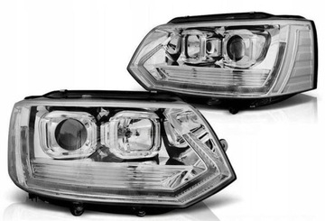 ФОНАРИ VW T5 10-15 LED (СВЕТОДИОД ) TUBE CHROME T6 LOOK ХОДОВЫЕ ОГНИ ДХО РЕСТАЙЛ