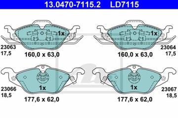 КОЛОДКИ ТОРМОЗНЫЕ ATE CERAMIC ATE 13.0470-7115.2