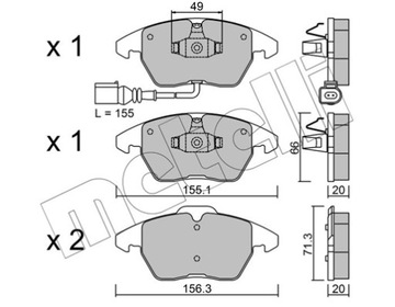 METELLI 22-0548-0 КОМПЛЕКТ КОЛОДОК ШАЛЬМІВНИХ, HAMU