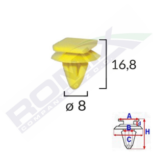 КЛИПСА НАКЛАДКИ БОКОВОЙ KIA C50054 ROMIX 5SZT