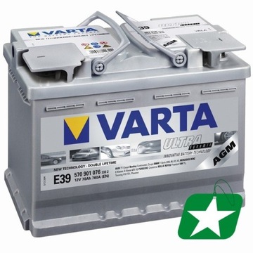 VARTA SILVER E39 AGM СТАРТ СТОП 70AH 760A