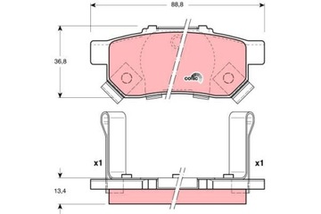 КОЛОДКИ ГАЛЬМІВНИЙ HONDA CIVIC 95- 01TYŁ