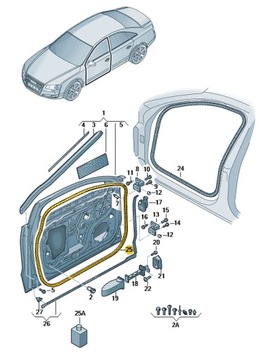 УПЛОТНИТЕЛЬ ДВЕРЬ ПЕРЕД ВНЕШНЯЯ AUDI A8 D4 ASO