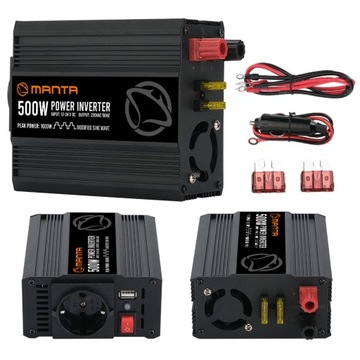 ПРЕОБРАЗОВАТЕЛЬ 12V 24V 230V АВТОМОБИЛЬНАЯ НАПРЯЖЕНИЯ SINUS 500W 1000W USB MANTA