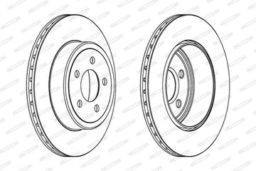 FERODO ДИСК ТОРМОЗНОЙ ЗАД L/P (БЕЗ БОЛТОВ) CHRYSLER 300 C, 300C LANCIA