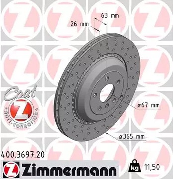 ZIMMERMANN TARCZE+KLOCKI T MERCEDES R63 AMG W251