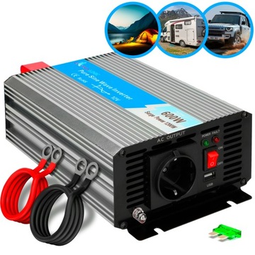 ПРЕОБРАЗОВАТЕЛЬ 12V 230V 1200W CZYSTY SINUS INVERTER