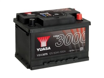 АККУМУЛЯТОР YUASA YBX3000 SMF 12V 60AH 550A(EN) R+